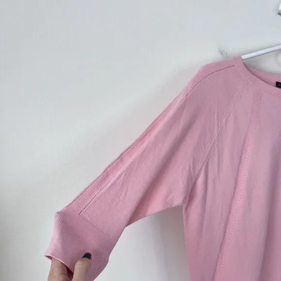 Talbots Pink 3/4 Sleeve Lightweight Knit Sweater Size S NEW Round Neck - Picture 4 of 7